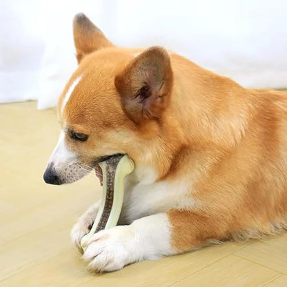Dog Bones for Aggressive Chewers, 6 Pack Nylon Chew Toys, Real Beef Flavor, Durable Teething Toys for Medium/Small Dogs - size: Medium (6-Pack)