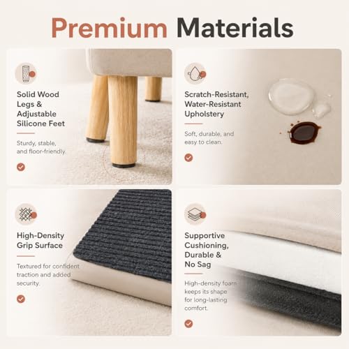 Dog Ramp for Bed and Couch, 2-in-1 Pet Ramp Ottoman, 16" High | Low-angle 23° incline with non-slip washable surface helps protect joints for small dogs, puppies and senior pets