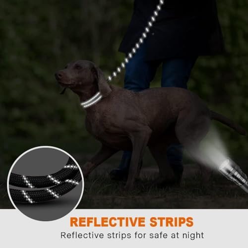 4/6 FT Dog Leash with Comfortable Padded Handle and Highly Reflective Threads for Small Medium and Large Dogs 4/6FT-1/2'' (47.25, Inches)
