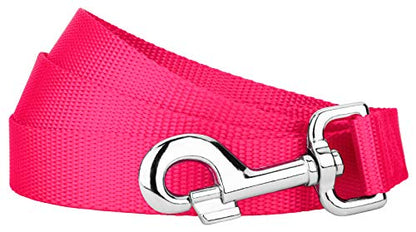 Country Brook Petz - Vibrant 17 Color Selection - Heavyduty Doublehandle Nylon Leash (6 Foot, 3/4 Inch Wide, Hot Pink) - color: Hot Pink