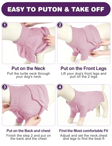 Dog Sweaters for Small Medium Large Dog, Classic Turtleneck Pet Clothes Warm Thermal Doggy Winter Coat, Thick Double Knitting Collar Pullover Cold Weather Puppy Jacket for Indoor & Outdoor Wear