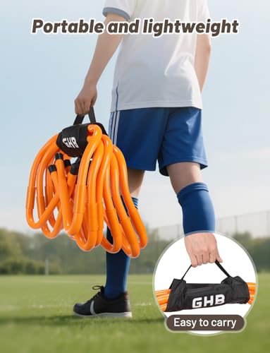 GHB Agility Hurdles Adjustable 8.3"&12.6" Speed Training Equipment Set | Foldable, Sturdy, Drill Guide &Carry Bag Included, For Amateur & Athletes, Soccer & Basketball - color: Orange 6 Pack