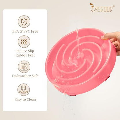 JASGOOD Slow Feeder Dogs Bowl for Large Medium Dogs,Anti-Gulping Pet Slower Food Feeding Bowls Stop Bloat,Preventing Choking Healthy Design Dogs Bowl - color: D-Pink