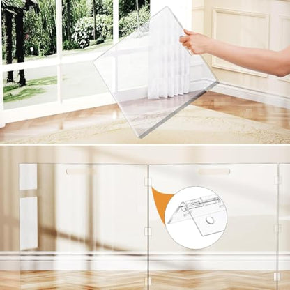 Acrylic Pet Playpen Gate for The House Doorways, Acrylic Pet Gate for Dogs, Freestanding, Clear (6 Panel) - size: 6 Panel