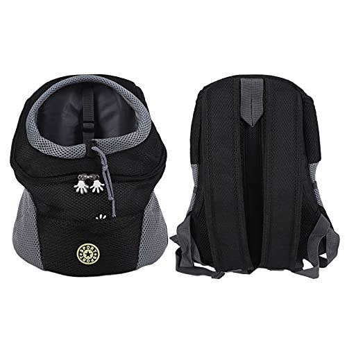 Pet Knapsack Backpack, Dog Carrying Bag with Ventilation Window, Spacious Oxford Cloth Pet Carrier for Small Dogs, Adjustable Padded Straps and Removable Cushion (Black) - color: Black