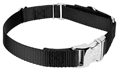 Country Brook Petz - Martingale Dog Collar - Heavy Duty Nylon Adjustable Martingale Dog Collar with Premium Buckle for Small Medium Large Breeds (5/8 Inch, Extra Small, Black) - color: Black, size: Extra Small (Pack of 1)