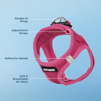 Best Pet Supplies Voyager Step-in Air Harness - All Weather Mesh, Reflective, No Pull Harness for Dogs, Cats - Secure with Hook & Loop Fastener, Buckle, Double D-Rings - Fuchsia, XL - color: Harness (Fuchsia), size: XL (Chest: 20.5 - 23")