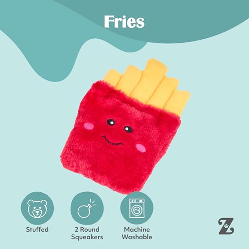 ZippyPaws NomNomz - Dog Squeaky Toys to Keep Them Busy, Funny Food Plush for Small & Medium Dogs, Cute Stuffed Puppy Toy, Pet Products, Gift for Dogs of All Breeds, Soft and Cuddly - Fries - color: Fries