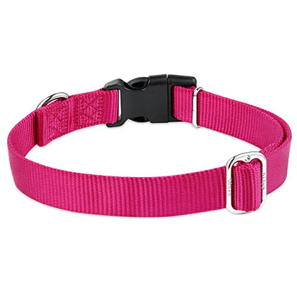Hyhug Small Dog Collar Quick-Release| Heavy-Duty Nylon Puppy Collar, Adjustable & Durable Pet Supplies for Boy & Girl Dogs (Small, Rose Red) - color: Rose Red, size: Small
