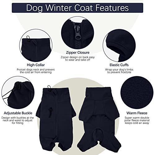 ROZKITCH Dog Winter Clothes, Pet Windproof Warm Cold Weather Jacket Vest Cozy Jumpsuit Apparel Outfit Clothes for Small Medium Dog Walking Hiking Sleep Blue S - color: Dark Blue, size: S
