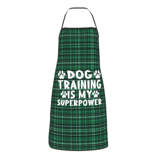 Dog Training is My Superpower Apron for cooking with Pockets Women Men Kitchen Chef Funny Aprons