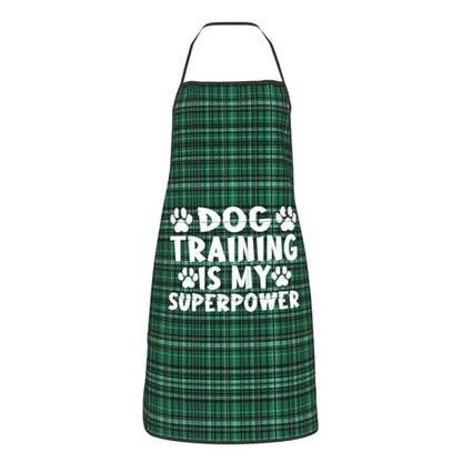 Dog Training is My Superpower Apron for cooking with Pockets Women Men Kitchen Chef Funny Aprons