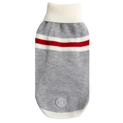 GF PET Trekking Sweater | Quality Multi-Knit Turtleneck for Small, Medium, Large Dogs | Warm Striped Heathered Pullover with Ribbed Armholes | 100% Acrylic | Machine Washable - Grey Mix - 2X Large - color: Grey Mix, size: XX-Large