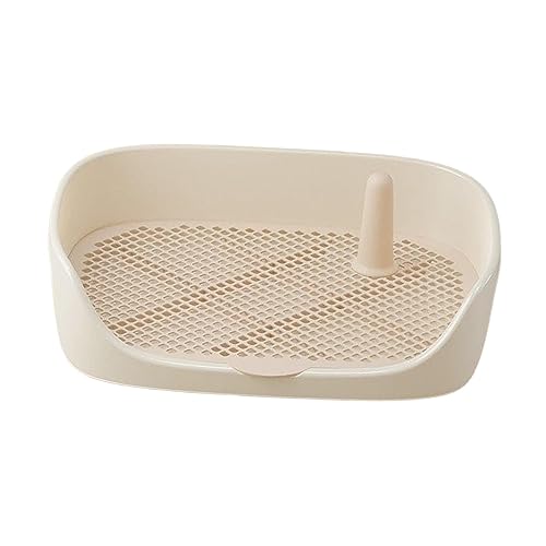 Dog Toilet Training Potty Tray, Pet Pan Bedpan Training Pads Holder Training Pad Toilet Potty Trainer for Small Animals, Home, Puppy, Beige 48x37x13cm - color: Beige 48x37x13cm