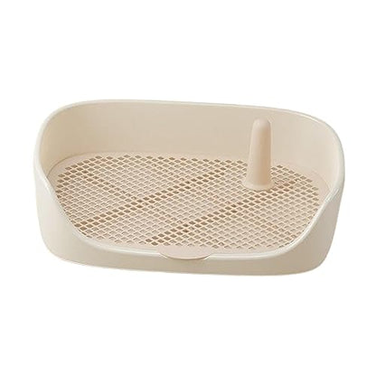 Dog Toilet Training Potty Tray, Pet Pan Bedpan Training Pads Holder Training Pad Toilet Potty Trainer for Small Animals, Home, Puppy, Beige 48x37x13cm - color: Beige 48x37x13cm