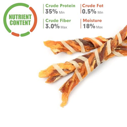 MON2SUN Dog Treats, Triple Flavor Jerky Twist Sticks, 4.5-5 Inch Chicken Duck and Codfish Sticks Chews for Small Dogs, Healthy Snacks, 10.58 oz (30 Count-Pack of 1) - size: 10.58 Ounce (Pack of 1), style: 4.5-5 Inch