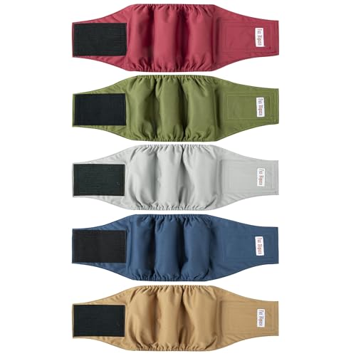 Male Dogs Diapers, Washable Reusable High Absorbing Boy Belly Bands Doggy Wraps Panties Doggie Puppy Pooping Potty Training Incontinence Marking Small(5 Pack) - color: Plain, size: Small (11"-14")