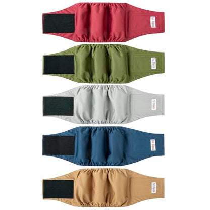 Male Dogs Diapers, Washable Reusable High Absorbing Boy Belly Bands Doggy Wraps Panties Doggie Puppy Pooping Potty Training Incontinence Marking Large(5 Pack) - color: Plain, size: Large (18"-20")