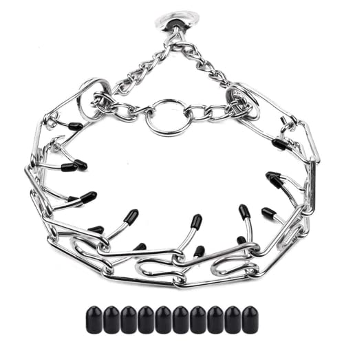 Dog Prong Collar, Adjustable Dog Training Collar with Quick Release Buckle for Small Medium Large Dogs (Silver, M/3.0mNeck: 16"-18'' Weight:50 lbs) - color: Silver, size: M/3.0mm (Neck: 16"-18" Weight: 50 lbs)