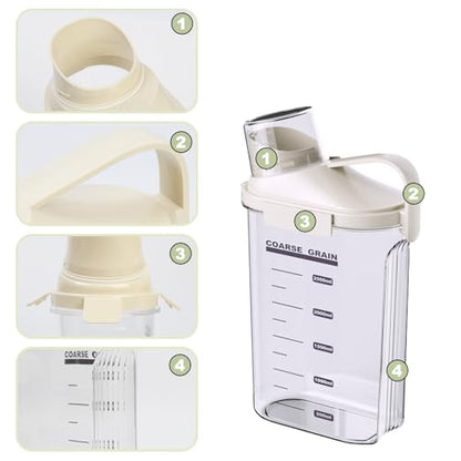 LANGMINGDE 1 Piece Cereal Containers Storage, 2.5L/85oz Rice Airtight Storage Container, BPA Free Clear Plastic Cereal Dry Food Flour Bin, Dog Cat Food Dispenser with Measuring Cup, for Kitchen Pantry