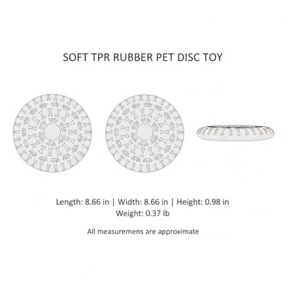 Soft TPR Rubber Dog Disc Toy, Flexible 8.7 Inch Flying Disc for Outdoor Fetch Training - color: Yellow