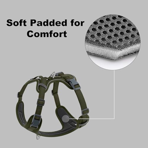 Plutus Pet No Pull Dog Harness, Release at Neck, Soft Padded, Reflective Adjustable Dog Vest Harness for Small, Medium, Large Dogs(Ranger Green, XS) - color: Ranger Green, size: XS