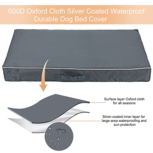 Chinchilla Waterproof Heavy Dog Bed Cover Washable, with Zipper Opening Fillable Universal Dog Bed Replacement Cover.Cover Only (Large, Gray) - color: Grey, size: Large(36" L × 27" W × 4" H)