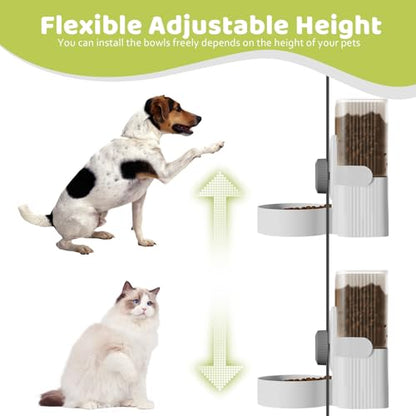 Hanging Cage Automatic Small Pet Food Bowl Water Bottle Dispenser, 1L Auto Gravity Pet Feeder and Waterer Set Kennel Feeding Station Crate Feeder Dish for Rabbit Puppy Cats Ferret (Grey) - color: Grey