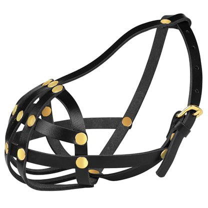 OOPSDOGGY French Bulldog Dog Muzzle for Short Snout Dog - Leather Breathable Secure Basket Muzzle for Frenchie Prevents Biting No Chewing Adjustable (Black) - color: Black
