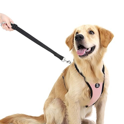 VavoPaw Dog Seat Belt, Heavy Duty Vest Dogs Car Harness with Adjustable Buckle Dog Seats Belt for Vehicle Nylon Pet Safety Seat Belts (L, Pink) - color: Light Pink, size: L (Chest: 22-32.3", Neck: 16.9-26")