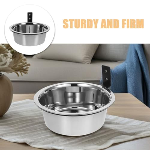 Elevated Dog Bowls Wall Mounted Feeding Station Stainless Steel Raised Pet Food and Water Bowls 8-inch Set of 2 for Indoor and Outdoor Use