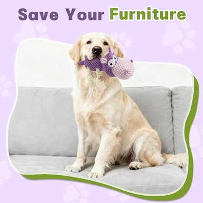 TOOPTATE Squeaky Dog Toy - Plush Interactive Chew Toy for Large, Medium and Small Dogs, Keeps Them Busy (Purple, Medium) - color: Purple, size: Medium