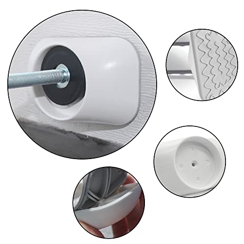Baby Gate Extender Extention-4 Pack M8 (8MM) Baby and Pet Safety Stair Gate Threaded Spindle Rods Replacement Parts Bundle with Wall Protector (Round-White-4 Pack)