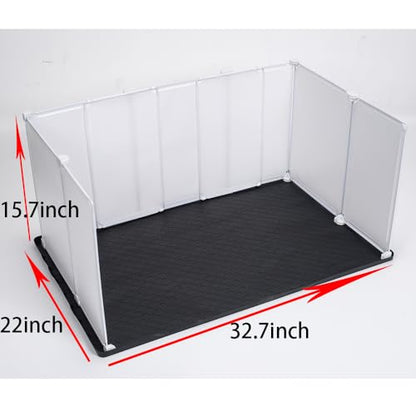Litter Box Splash Guard, Litter Box Pee Shields for Dogs, Easy to Clean Indoor Dog Fence with Puppy Pee Pad Holder Tray Fits