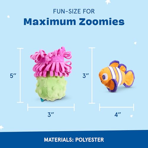 Barkbox Clown Fishing Around Plush Toy for Small Dogs – 2-Part Squeaky Toy with Treat-Hiding Fun – Perfect for Interactive Play and Mental Stimulation - color: Clown Fishing Around-Small