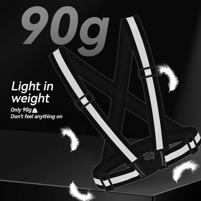 Reflective Vest Running Gear,High Visibility Adjustable Safety Vest for Outdoor Motorcycle,Dog Walking,Night Running,Hiking - color: Black X3