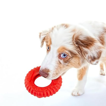 Jeffers Pet Natural Rubber Dog Chew Toy – Red Virgo, Large - Vanilla Scent, Durable, Non-Toxic, Dishwasher Safe, Interactive Fetch & Tug Toy - Perfect for Training Medium Chewers