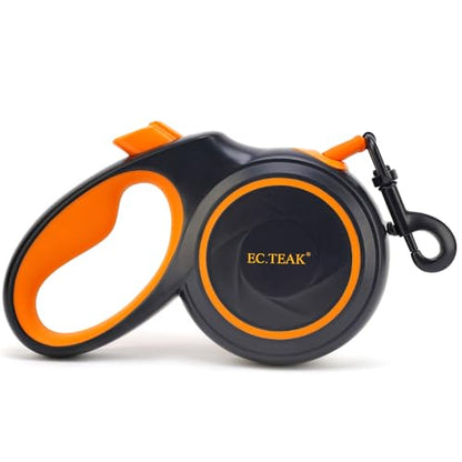 Retractable Dog Leash, Great Leash Retractable for Small/Medium/Large Dogs up to 110 lbs, Strong Nylon Tape, Tangle Free, One-Hand Brake - color: Black