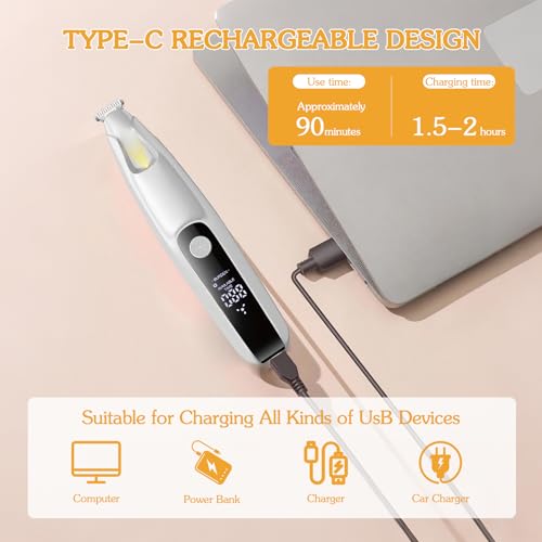 OneNine Pet Hair Trimmer for Paws – Cat Hair Trimmer & Hair Trimmer for Dogs, Cordless Rechargeable Electric Grooming Clippers for Small Medium Large Pets