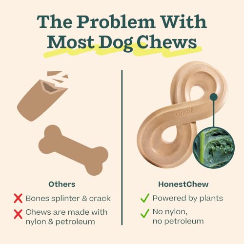 WOOF HonestChew Dog Toy Infinity - Durable Dog Chews - Made with Plant-Based Ingredients - Splinter-Resistant - Great for German Shepherds and Pit Bulls - Large - size: Large