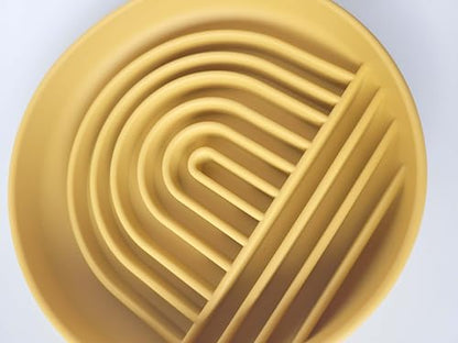 Modern Rainbow Pet Slow Feeder Bowl, Silicone Slow Feeder for Dogs & Puppies, Slow Eating, Modern Lick Mat Design, Reduces Gulping, Dishwasher Fit, for All Breed, Durable Mealtime Puzzle (Sunstone)