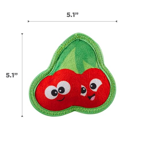 Outward Hound Tough Skinz Durable Squeaky Dog Toy with Two Tough Layers, Cherries, Red, Small - color: Cherries, size: Small