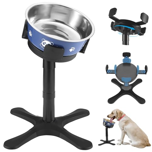 Dog Bowls,Elevated Adjustable Dog Bowl Stand with 3 Heights & Tilted Feeding Design, Raised Stand Compatible with Medium & Large Breeds(with Bowl) Black - size: Dog Bowl Stand 1 Pack With Bowl