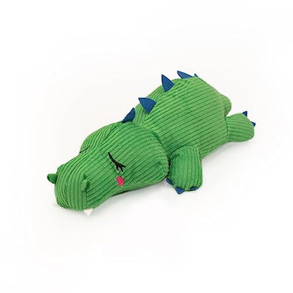 ZippyPaws Snooziez with Shhqueaker - Silent Squeaker Dog Toys, No Squeak Puppy Plush Toy, Chew Toy with Ultrasonic Squeaker, Quiet Stuffed Toy for Small, Medium, & Large Dogs - Alligator