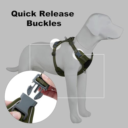 Plutus Pet No Pull Dog Harness, Release at Neck, Soft Padded, Reflective Adjustable Dog Vest Harness for Small, Medium, Large Dogs(Ranger Green, XS) - color: Ranger Green, size: XS