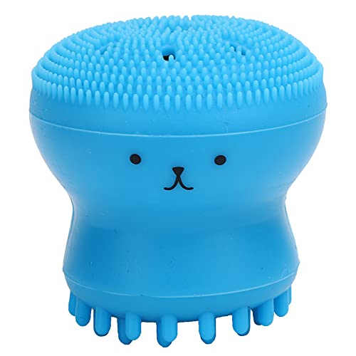 ZJchao Dog Bath Brush, Dog Scrubber For Bath Cat Massager Shower Scrubber with Shampoo Dispenser Cat Rubber Soft Foaming Bath Brush For Shedding, Bathing, Massaging, Grooming, 2.0x2.1in (Blue - color: Blue 【Bubble Brush】