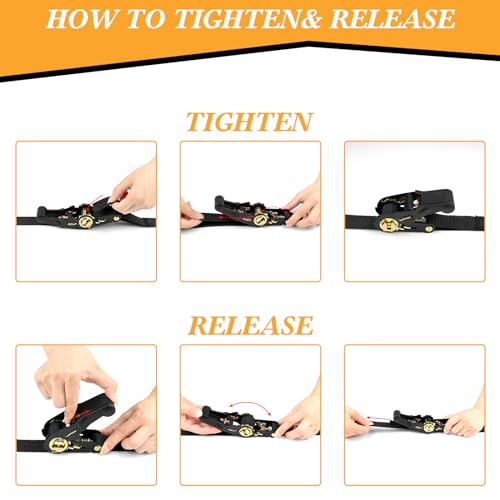 Truck Bed Dog Tether for Two Dogs,Ratchet Tightening Adjustable Double Safety Truck Bed Dog Leash System for Pickup, SUV, Cars & Trucks