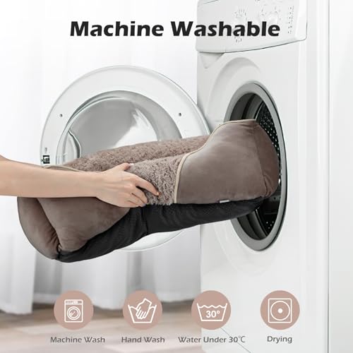 INVENHO Medium Dog Bed Rectangle Washable Orthopedic Soft Calming Sleeping Durable Pet Cuddler with Anti-Slip Bottom - color: Dark Brown, size: M(25"x 21"x 8")