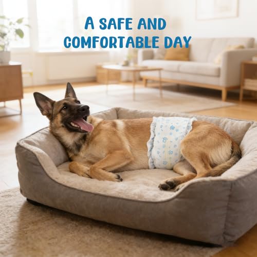 Dog Diapers Male 80 Count Belly Bands for Male Dogs M, Male Dog Diapers Disposable with Wetness Indicator Adjustable Male Dog Wraps Super Absorbent Leak-Proof for Incontinence Marking - Blue - size: M