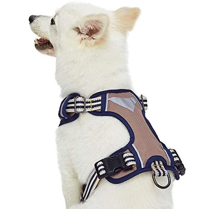 Blueberry Pet Dog Harness Soft & Comfy 3M Reflective Dog Harness Medium Sized Dog - color: Olive and Blue-gray, size: Small